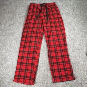 Lucky Brand Sleepwear Lounge Pants Men L Red Plaid Fleece Holiday‎ Cozy Pajamas